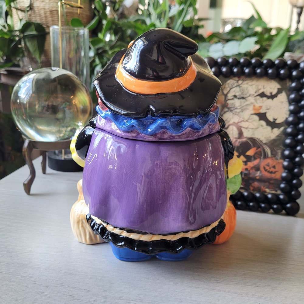 Vintage Happy Halloween Witch Colorful Tummy Yummies Cookie Jar - Picture 2 of 6